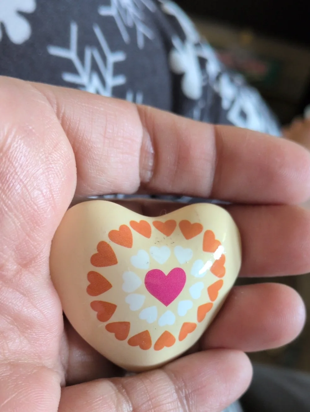 Mandala Chime Heart Meditation‎ Worry Stone Multi Cream